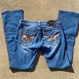 Cow Hair Miss Me Jeans